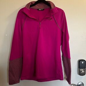 The North Face Fuchsia and Maroon Quarter-Zip Top